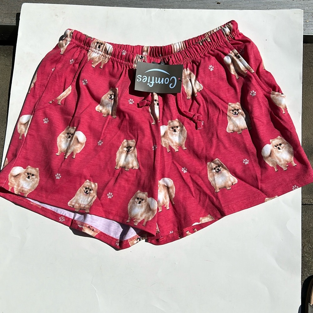 Comfies Pomeranian Lounge Shorts Sz L And XL one of each available🎄🎅🎅🎄